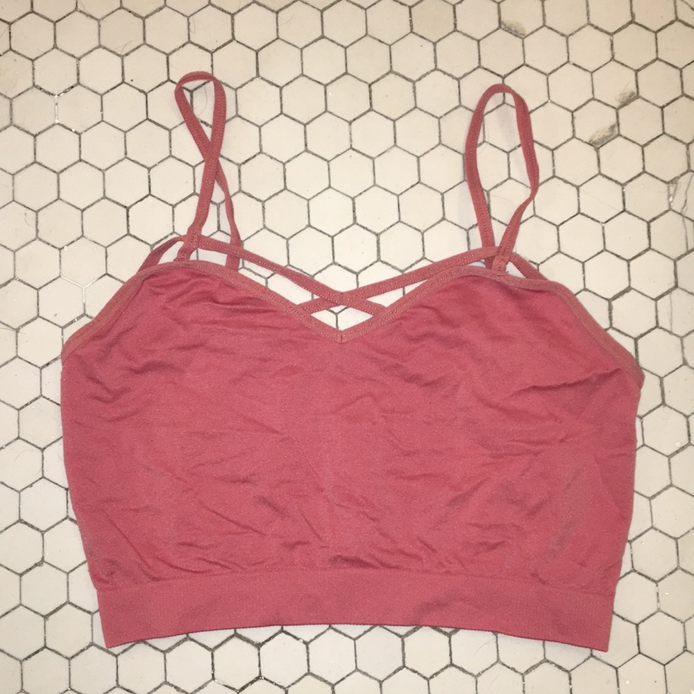 Forever 21 Salmon Strappy Sports Bra
